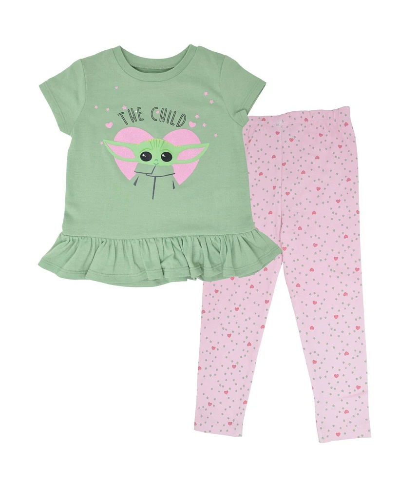 Starwars Toddler Girls Star Wars The Mandalorian T-Shirt and Leggings Outfit Set to