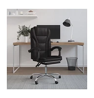 vidaXL Reclining Office Chair Black Faux Leather