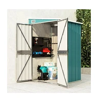 vidaXL Wall-mounted Garden Shed Green 46.5"x39.4"x70.1" Galvanized Steel