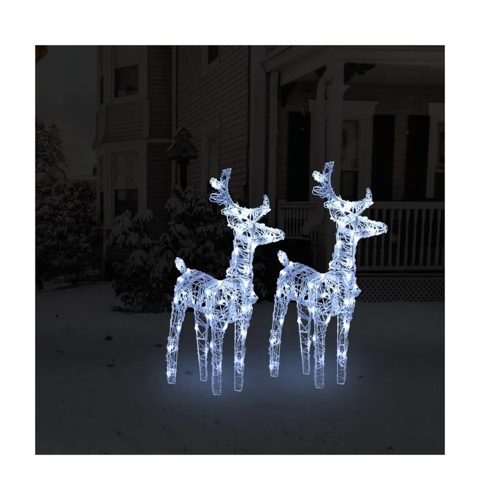 Christmas Reindeers 2 pcs Cold White 80 LEDs Acrylic