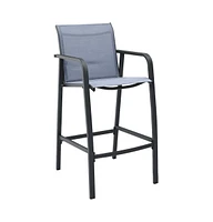 Patio Bar Chairs 4 pcs Gray Textilene