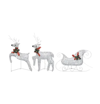 Reindeer & Sleigh Christmas Decoration LEDs Outdoor Silver