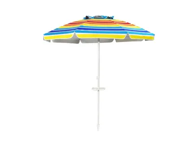 7.2 ft Portable Outdoor Beach Umbrella with Sand Anchor and Tilt Mechanism