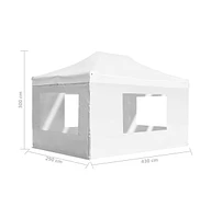 vidaXL Professional Folding Party Tent with Walls Aluminum 14.8'x9.8' White