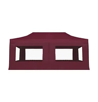 vidaXL Professional Folding Party Tent with Walls Aluminum 19.7'x9.8' Wine Red