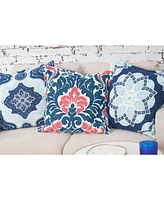 carol & frank 20" x 20" William Indigo Blue and Surf Pillow