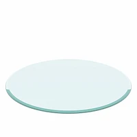 Simplie Fun 38.6" Inch Round Tempered Glass Table Top Clear Glass 2/5" Inch Thick Beveled Polished Edge