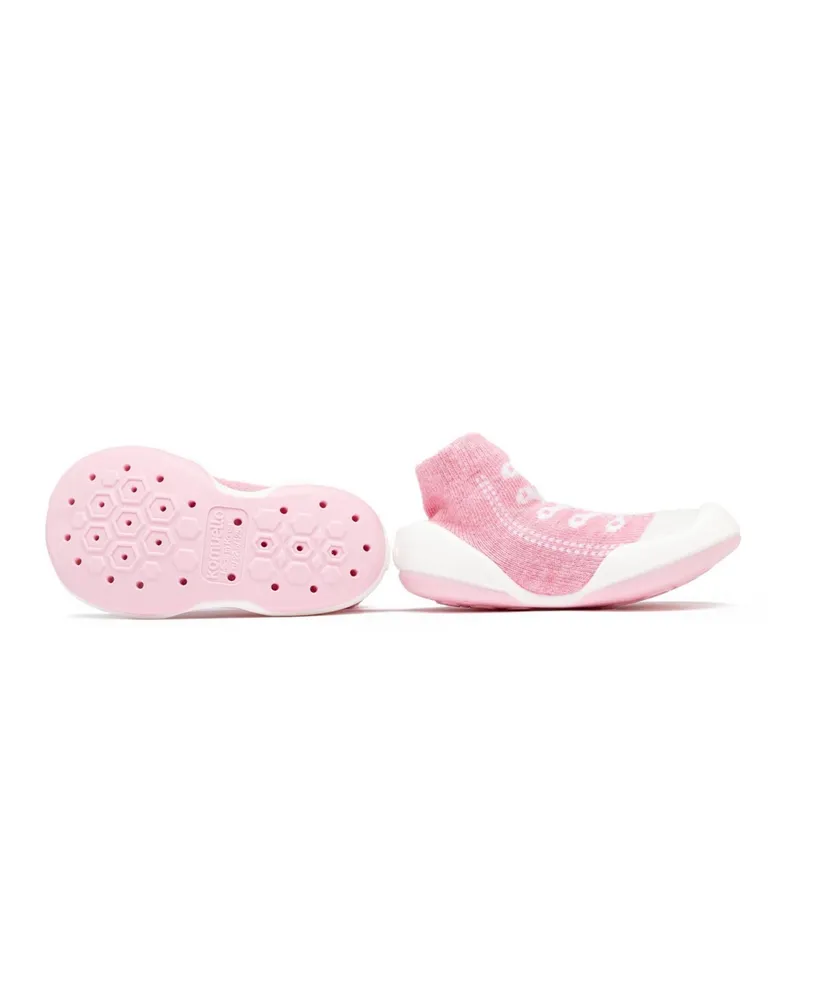 Komuello Infant Girl Breathable Washable Non-Slip Sock Shoes Sneakers - Pink