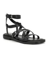 Nine West Women's Rulen Square Toe Strappy Flat Sandals