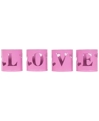 Northlight Set of 4 Love Valentine's Day Candle Holders, 2.75"