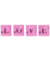 Northlight Set of 4 Love Valentine's Day Candle Holders, 2.75"