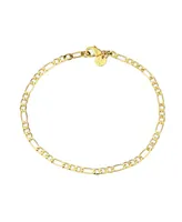 ModaSport Gold-Tone Stainless Steel Figaro Bracelet