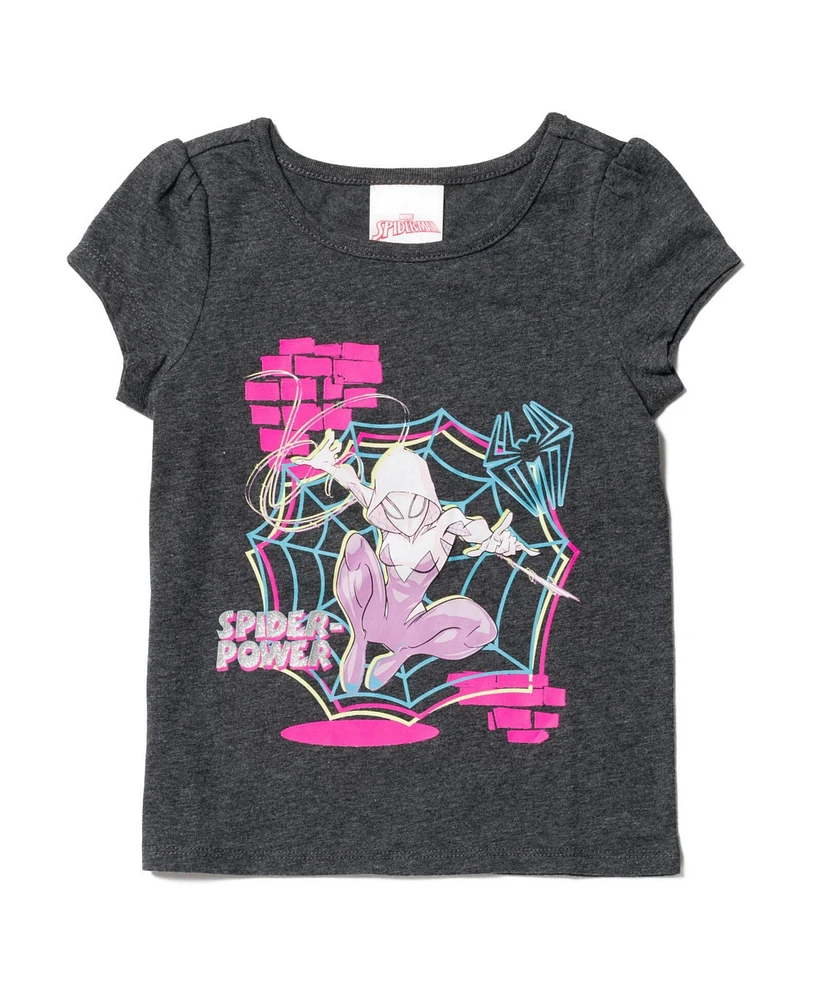 Marvel Spider-Man Spider-Gwen Girls Graphic T-Shirt Tulle Skirt and Headband 3 Piece Outfit Set Toddler |Child
