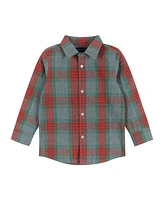 Andy & Evan Toddler Boys Toddler/Child Holiday Check Buttondown w/Vest Set