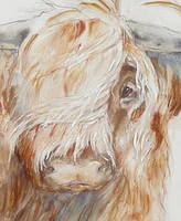 Ink+Ivy Windswept Hand Embellished Highland Bull Canvas Wall Art