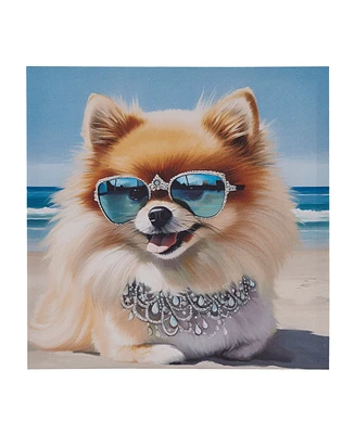 Madison Park Beach Dogs Pomeranian Canvas Wall Art