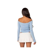 Women's Jane tie front knit top