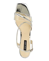 Nine West Women's Nines Tapered Heel Strappy Dress Sandals - Clear