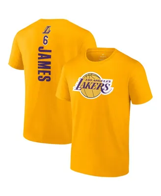 Men's Fanatics LeBron James Gold Los Angeles Lakers Playmaker Name and Number T-shirt