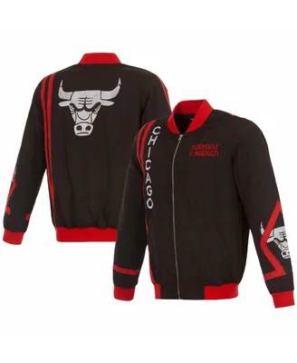 Men's Jh Design Black Chicago Bulls 2023/24 City Edition Nylon Full-Zip Bomber Jacket
