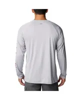 Men's Columbia Gray Alabama Crimson Tide Terminal Tackle Omni-Shade Raglan Long Sleeve T-shirt