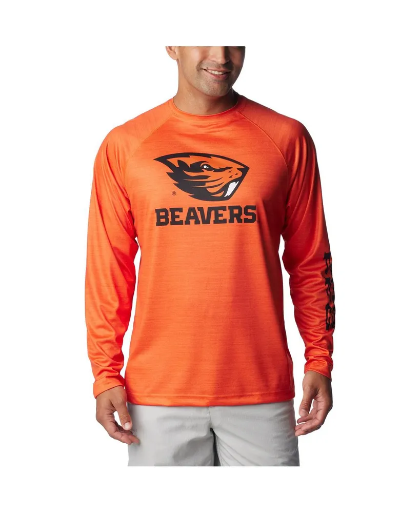 Columbia Men's Columbia Orange Oregon State Beavers Pfg Terminal Tackle  Omni-Shade Raglan Long Sleeve T-shirt