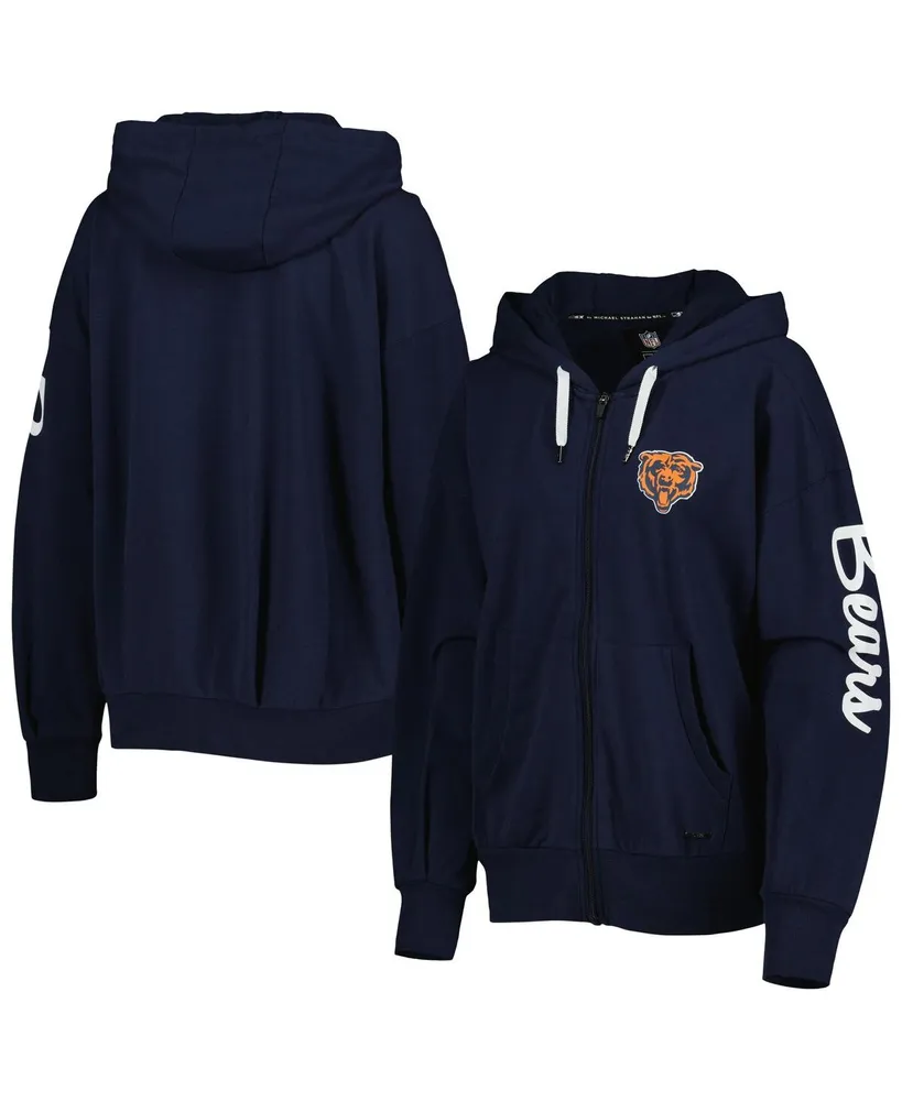 Women's Msx by Michael Strahan Navy Chicago Bears Emerson Lightweight Full-Zip Hoodie