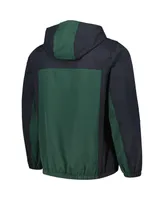 Men's Nike Green Liverpool Anorak Hoodie Quarter-Zip Jacket