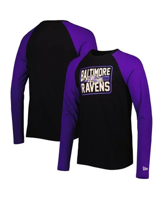 Men's New Era Black Baltimore Ravens Current Raglan Long Sleeve T-shirt