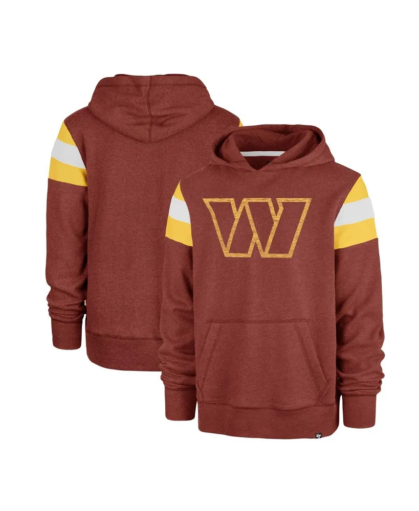 Men's '47 Brand Heathered Burgundy Distressed Washington Commanders Premier Nico Pullover Hoodie