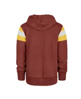 Men's '47 Brand Heathered Burgundy Distressed Washington Commanders Premier Nico Pullover Hoodie