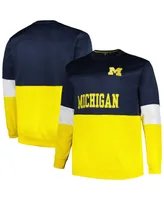 Men's Profile Navy Michigan Wolverines Big and Tall Fleece Pullover Sweatshirt