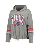 Women's '47 Brand Heather Gray Distressed Buffalo Bills Plus Upland Bennett Pullover Hoodie