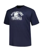 Men's Champion Navy Distressed Penn State Nittany Lions Big and Tall Football Helmet T-shirt