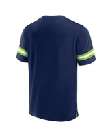 Men's Fanatics College Navy Seattle Seahawks Jersey Tackle V-Neck T-shirt