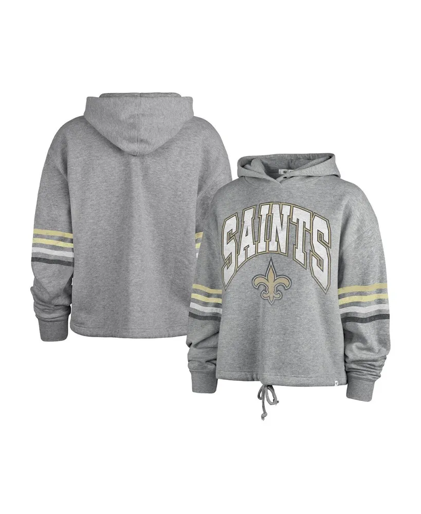 Women's '47 Brand Heather Gray Distressed New Orleans Saints Upland Bennett Pullover Hoodie