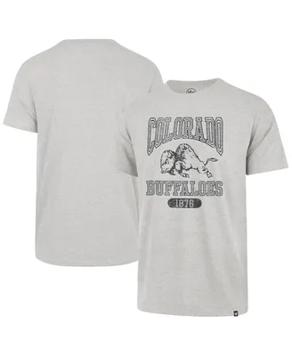 Men's '47 Brand Heather Gray Distressed Colorado Buffaloes 1876 Line Press Franklin T-shirt