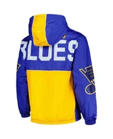 Men's Mitchell & Ness Blue St. Louis Blues Team Og 2.0 Anorak Half-Zip Windbreaker Jacket