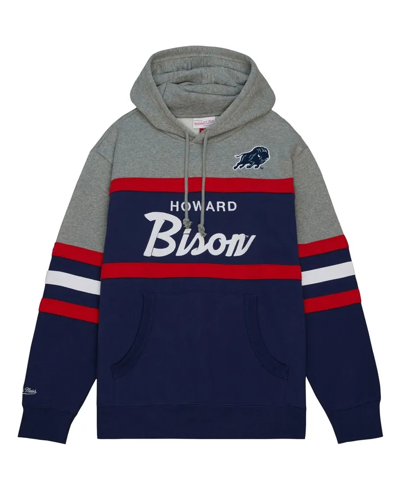 Men's Mitchell & Ness Navy Howard Bison Head Coach Pullover Hoodie