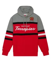 Men's Mitchell & Ness Red Maryland Terrapins Head Coach Pullover Hoodie