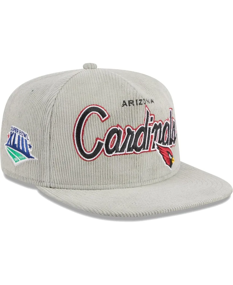 Men's New Era Gray Arizona Cardinals Super Bowl Xliii Cord Golfer Snapback Hat