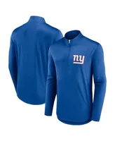 Men's Fanatics Royal New York Giants Quarterback Quarter-Zip Top