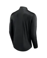 Men's Fanatics Black Carolina Panthers Quarterback Quarter-Zip Top