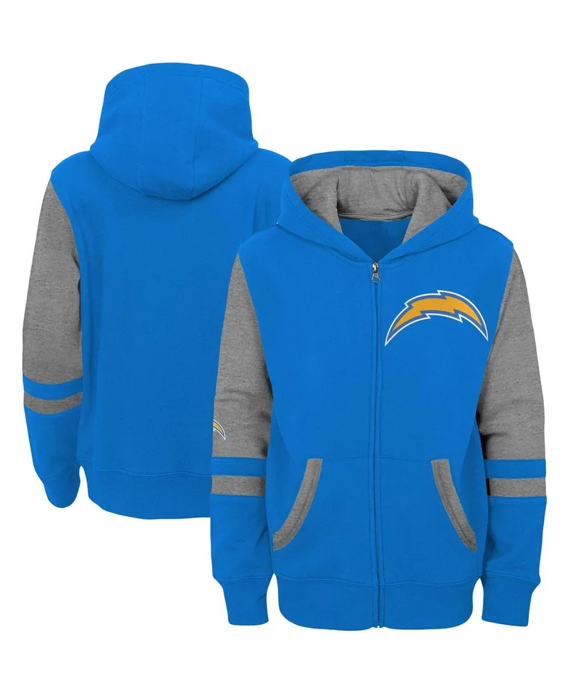 Preschool Boys and Girls Powder Blue Los Angeles Chargers Stadium Color Block Full-Zip Hoodie