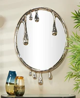 Rosemary Lane Aluminum Abstract Drip Wall Mirror with Melting Designed Frame, 36" x 1" x 43"