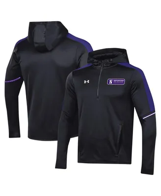 Men's Under Armour Black Northwestern Wildcats 2023 Sideline Quarter-Zip Hoodie