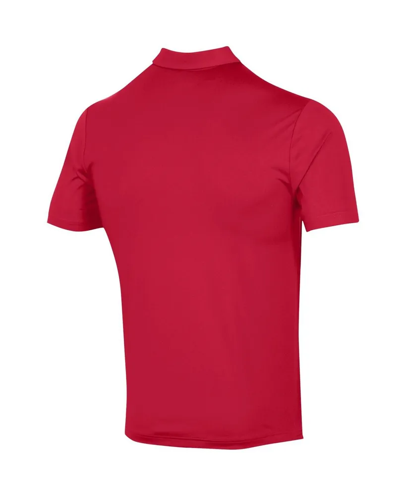Men's Under Armour Red Utah Utes Tee To Green Stripe Polo Shirt
