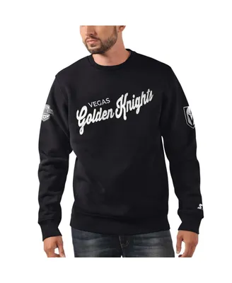 Men's Starter x Nhl Black Ice Vegas Golden Knights Cross Check Pullover Sweatshirt