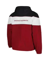 Men's G-iii Sports by Carl Banks Cardinal Arkansas Razorbacks Center Line Half-Zip Raglan Hoodie Jacket