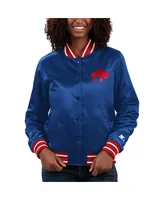 Women's Starter Royal Buffalo Bills Full Count Satin Full-Snap Varsity Jacket